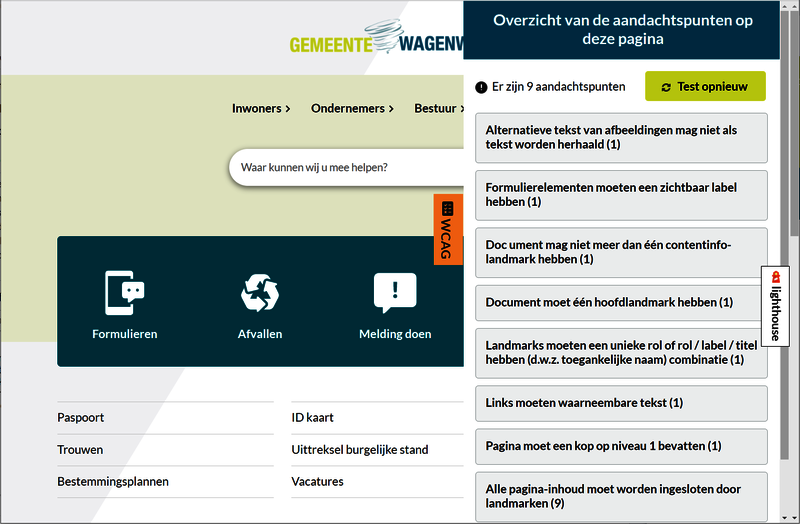 Screenshot WCAG-module