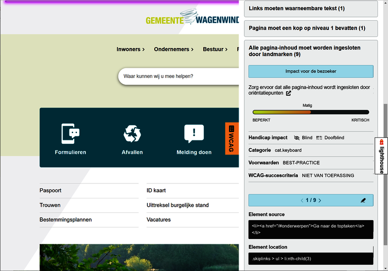 Screenshot WCAG-module