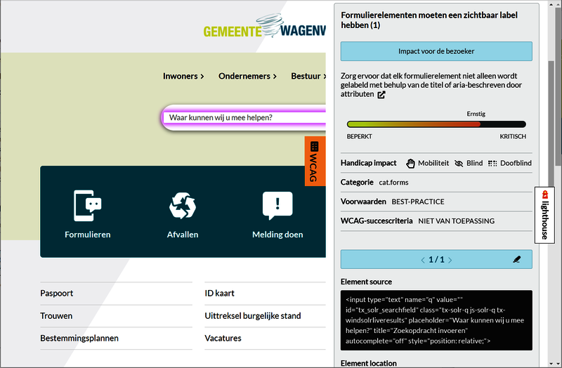 Screenshot WCAG-module