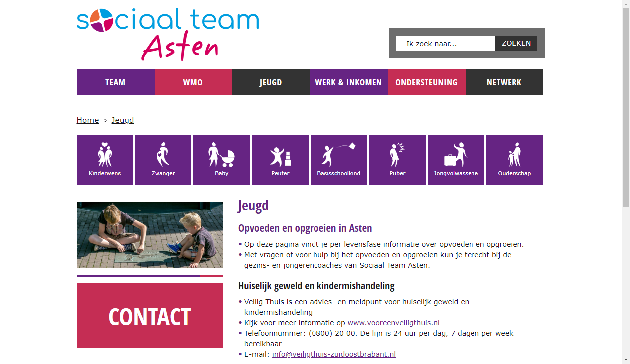 Screenshot website Gemeente Asten