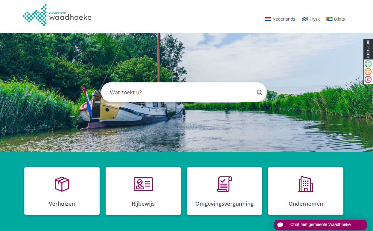 Afbeelding website home-pagina gemeente Waadhoeke